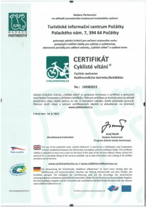 Cyklisté vítáni - certifikát
